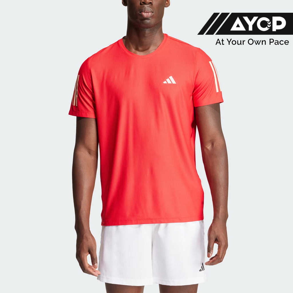Adidas Own The Run Men's Running T-Shirt - Better Scarlett