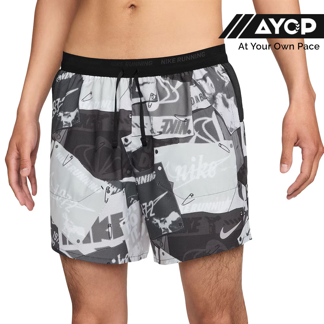 Nike Stride Run Energy Dri-FIT 5-inch Brief-Lined Men's Running Shorts - Off-Noir/Black