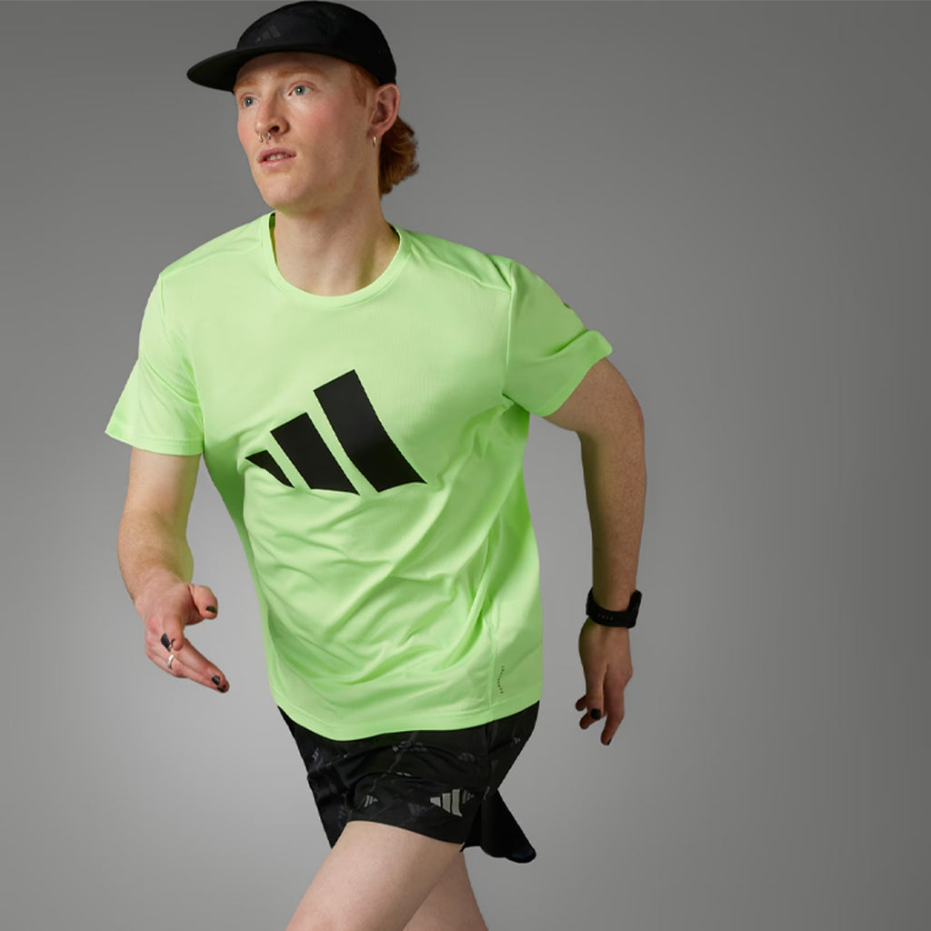 Adidas Run It Tee Men's Running T-Shirt - Green Spark