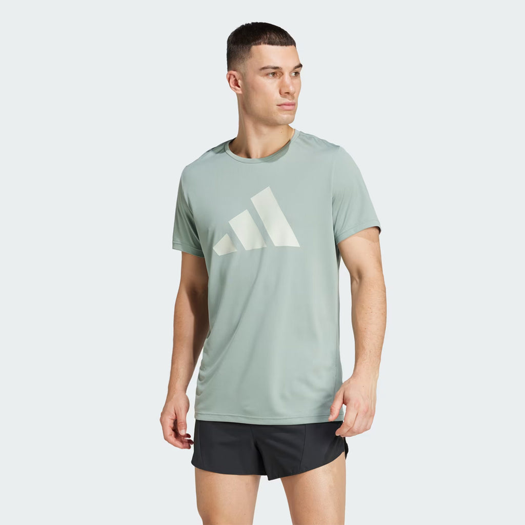 Adidas Run It Tee Men's Running T-Shirt - Silver Green