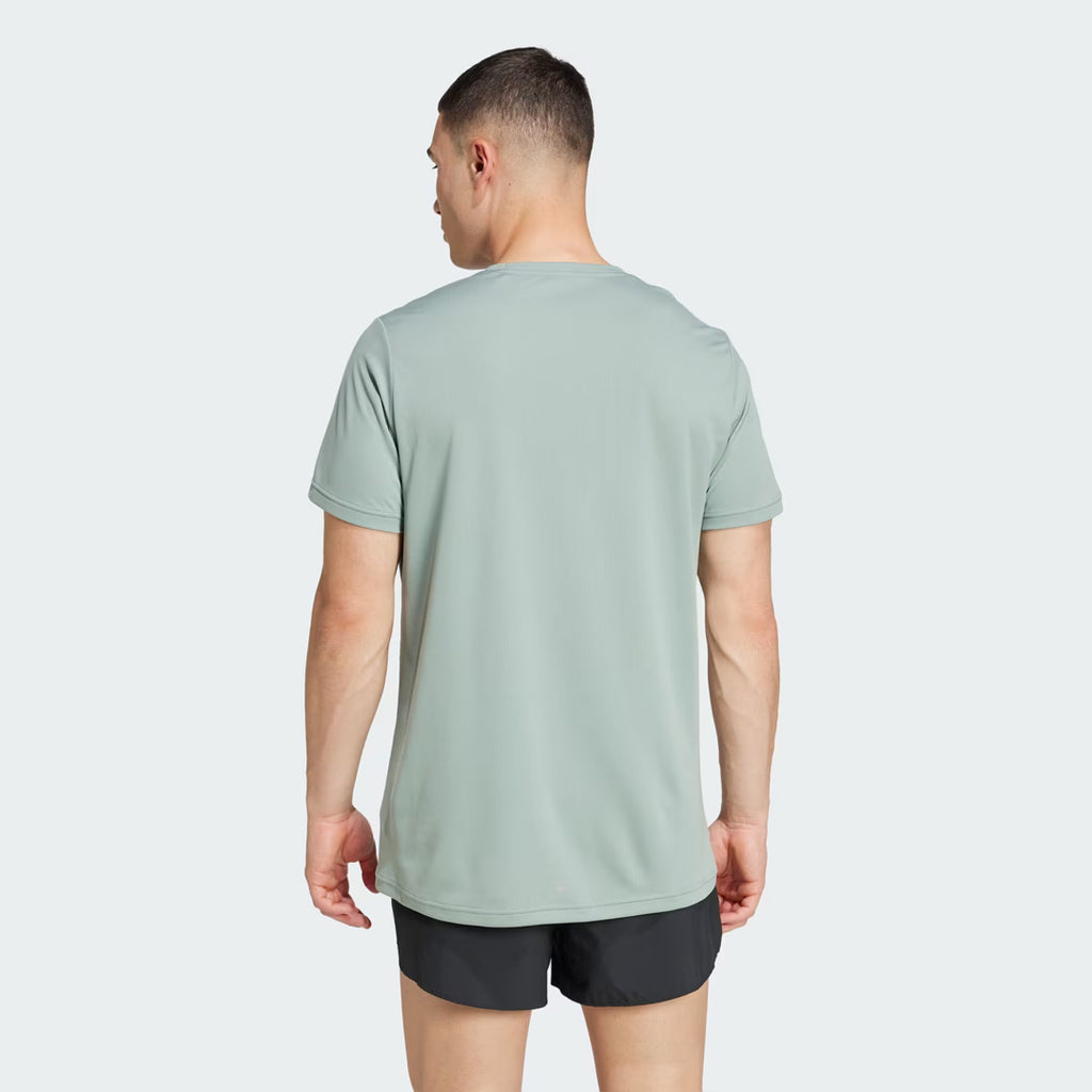Adidas Run It Tee Men's Running T-Shirt - Silver Green