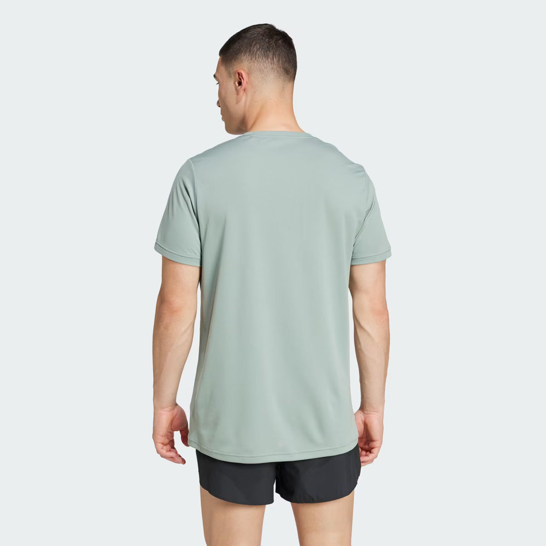Adidas Run It Tee Men's Running T-Shirt - Silver Green