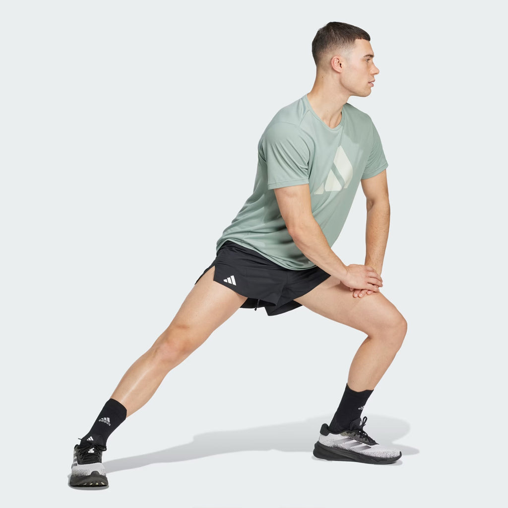 Adidas Run It Tee Men's Running T-Shirt - Silver Green