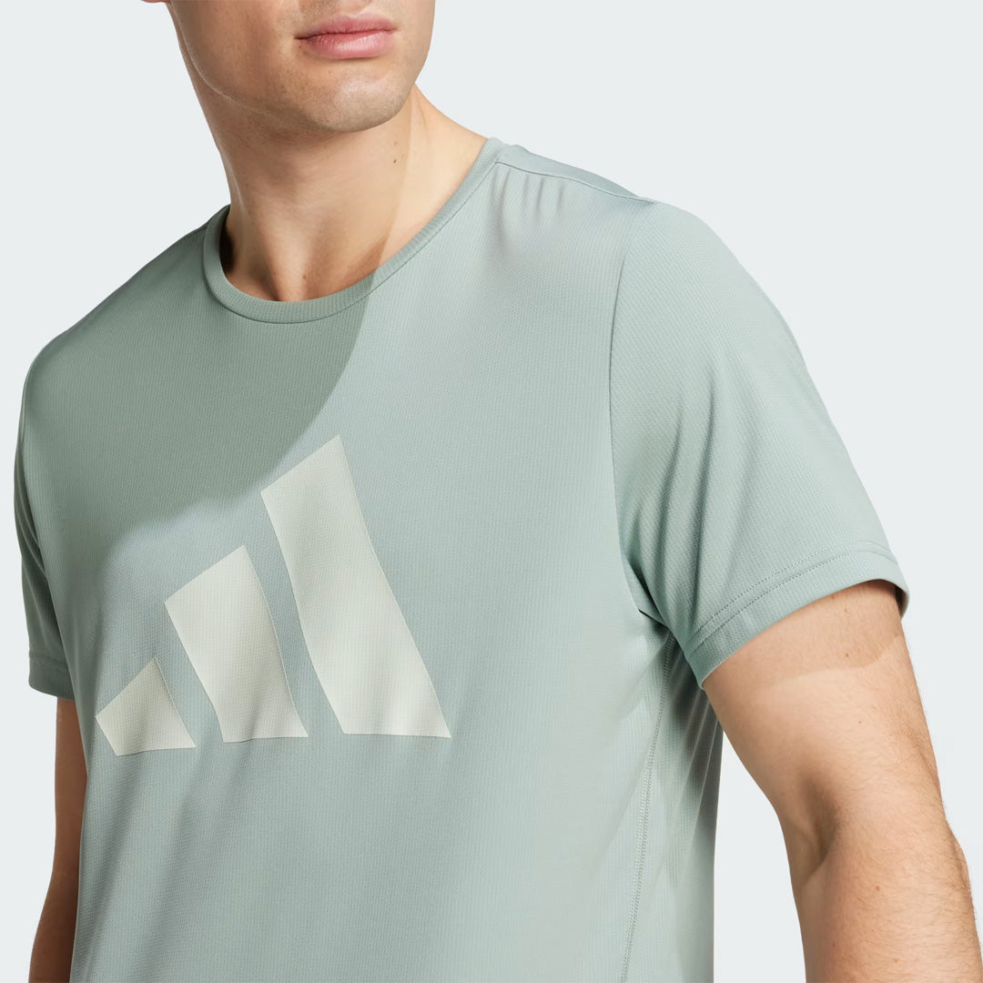 Adidas Run It Tee Men's Running T-Shirt - Silver Green