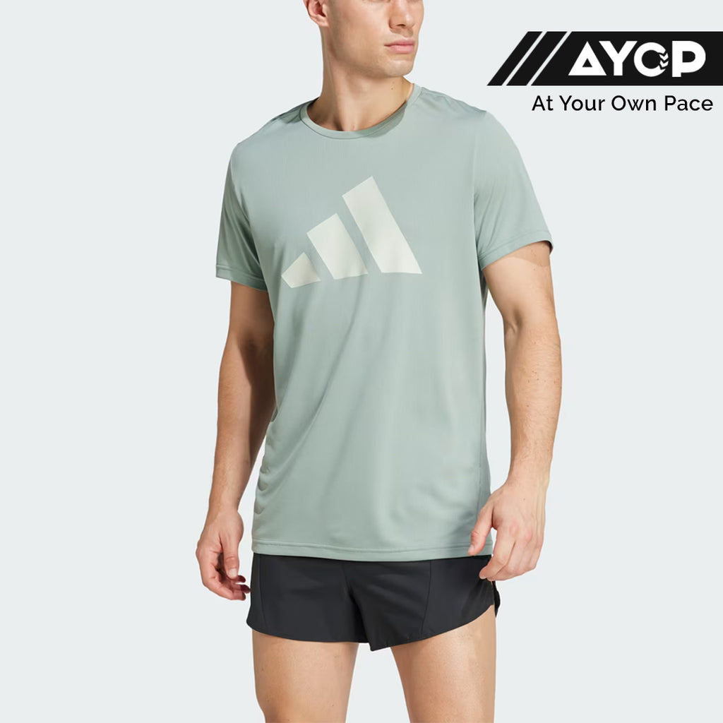 Adidas Run It Tee Men's Running T-Shirt - Silver Green
