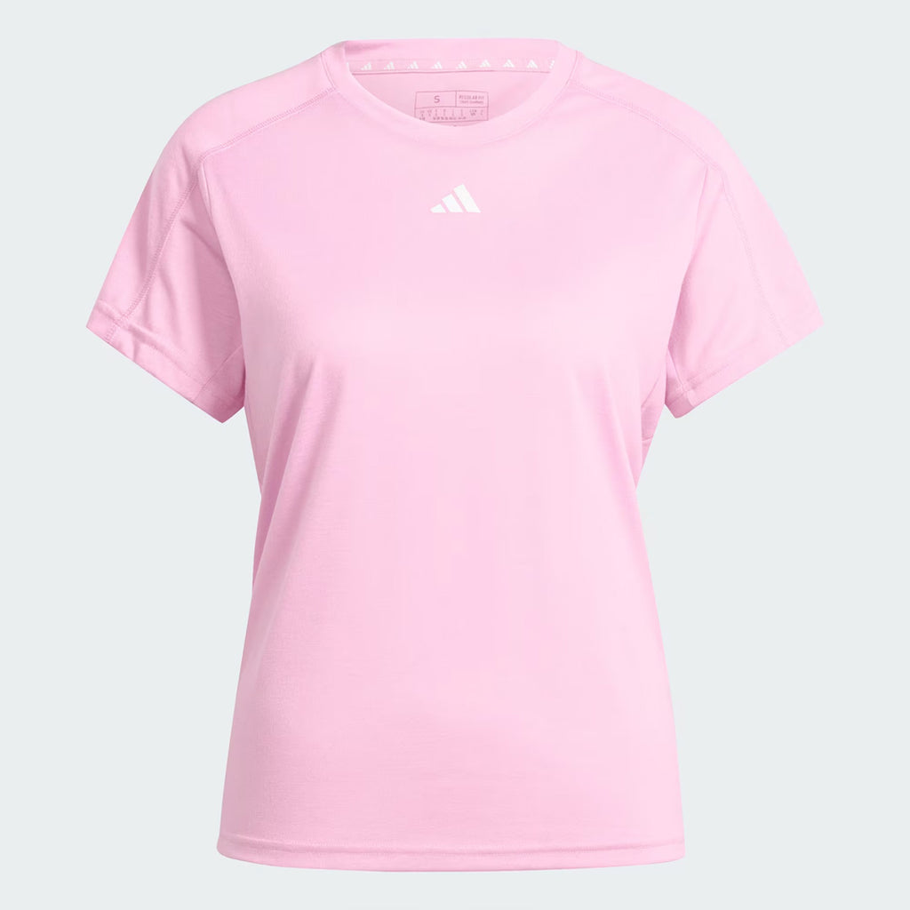 Adidas AEROREADY Train Essentials Minimal Branding Crewneck Women's Training T-Shirt - Bliss Pink