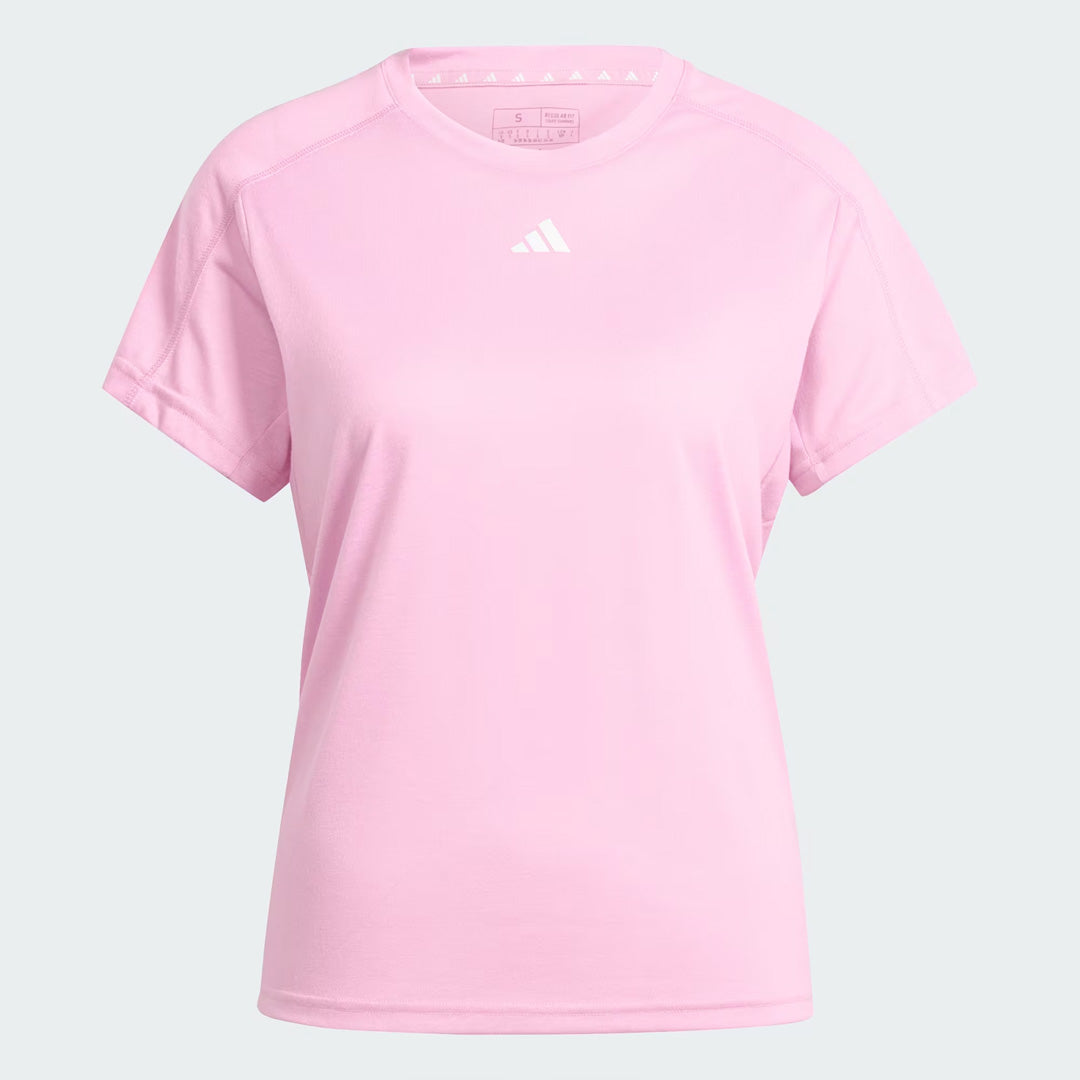Adidas AEROREADY Train Essentials Minimal Branding Crewneck Women's Training T-Shirt - Bliss Pink