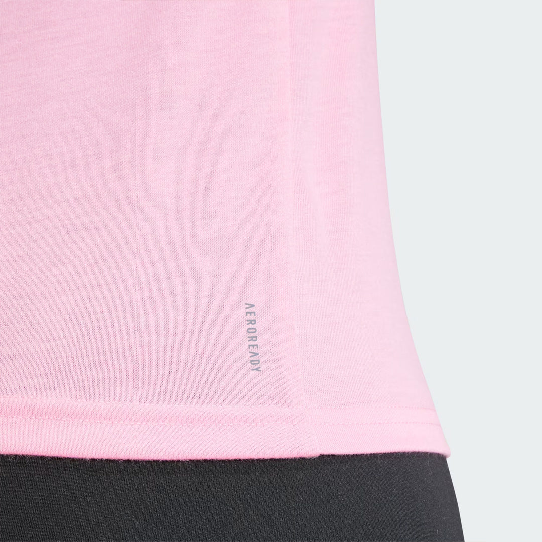 Adidas AEROREADY Train Essentials Minimal Branding Crewneck Women's Training T-Shirt - Bliss Pink