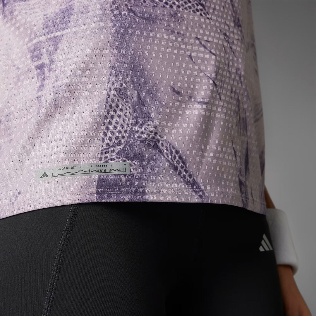 Adidas Ultimateadidas Allover Print Women's Running T-Shirt - Preloved Fig / Ash Purple