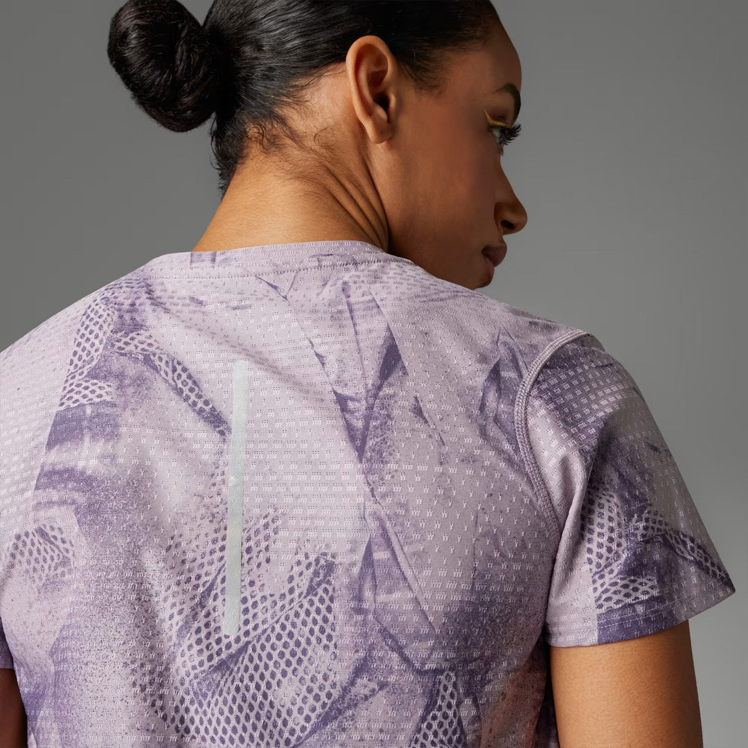 Adidas Ultimateadidas Allover Print Women's Running T-Shirt - Preloved Fig / Ash Purple