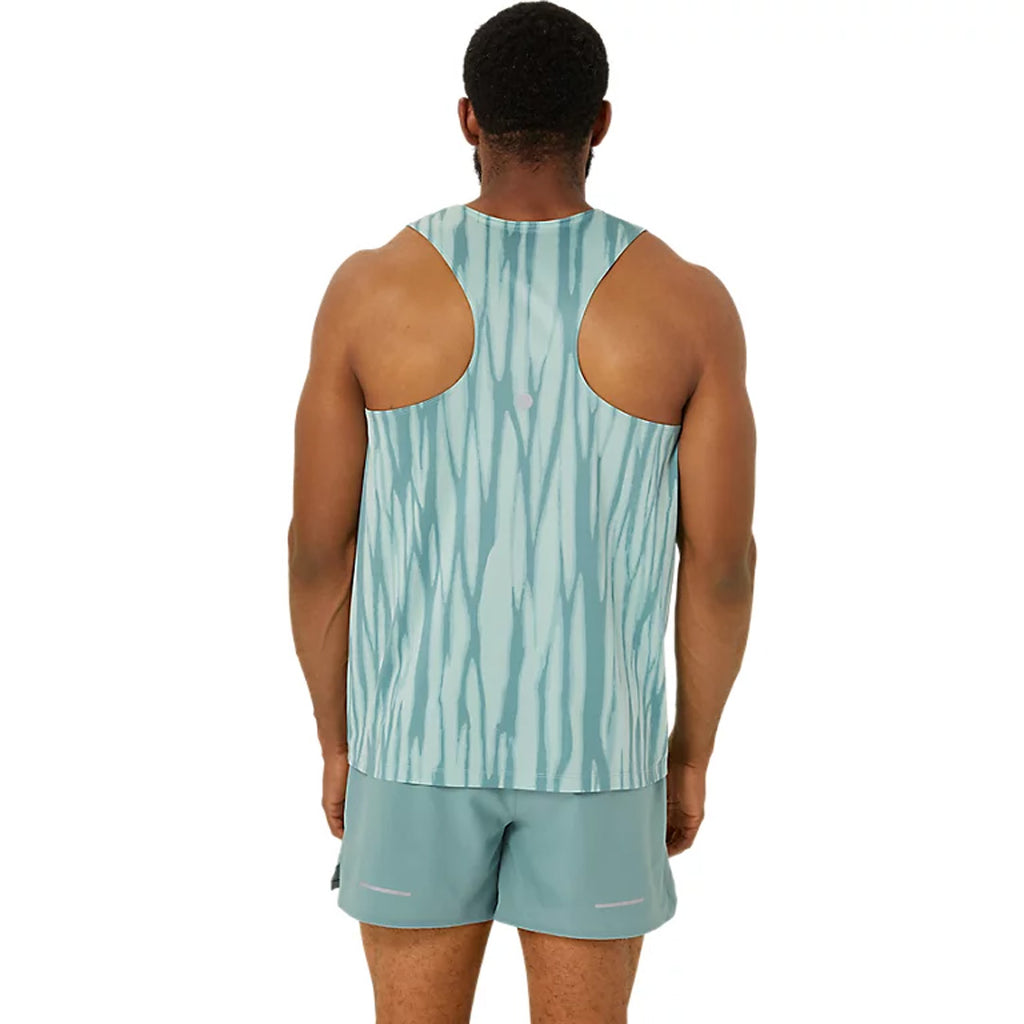 Asics Road All Over Print Singlet Men's Running Tank Top - Light Celadon