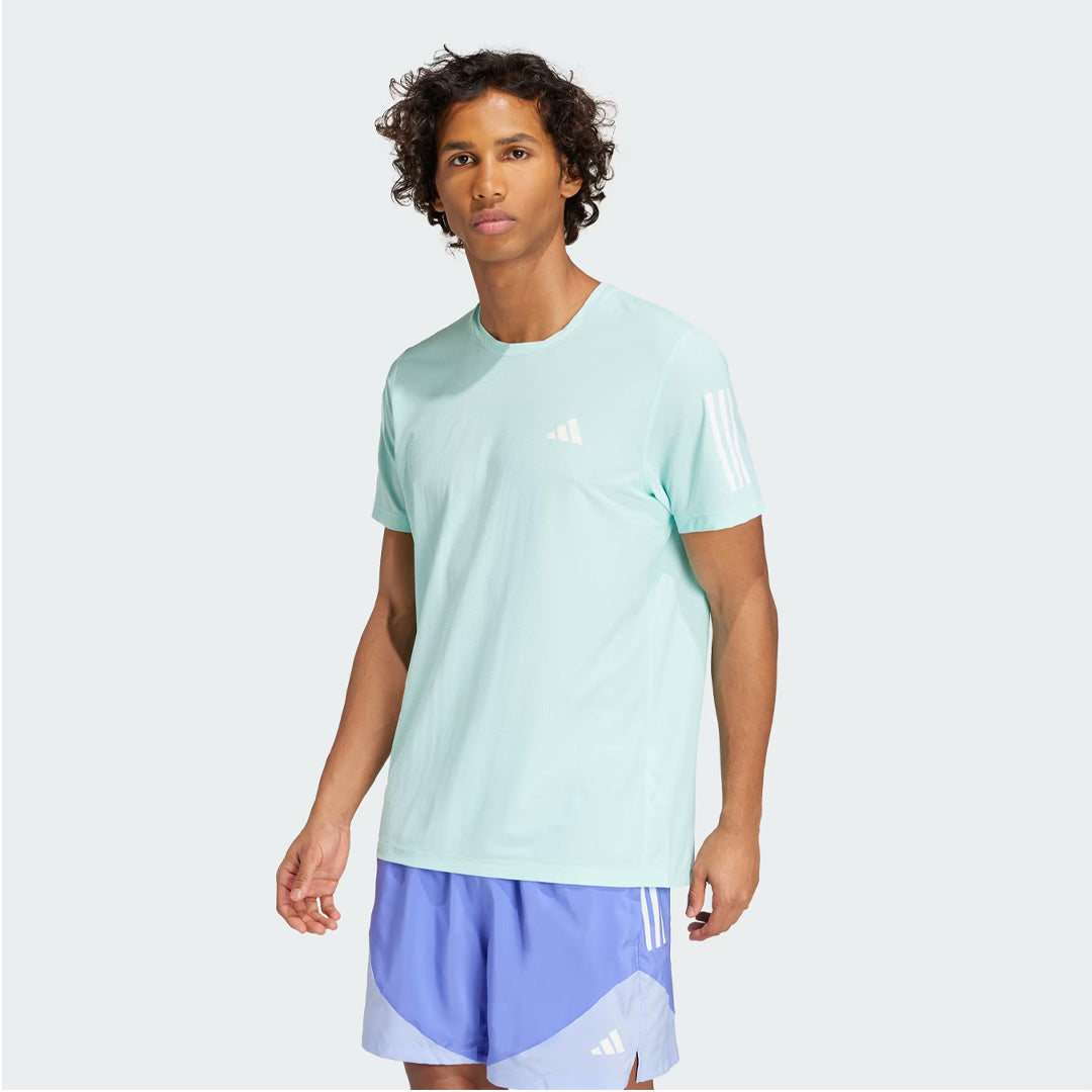 Adidas Own The Run Men's Running T-Shirt - Semi Flash Aqua