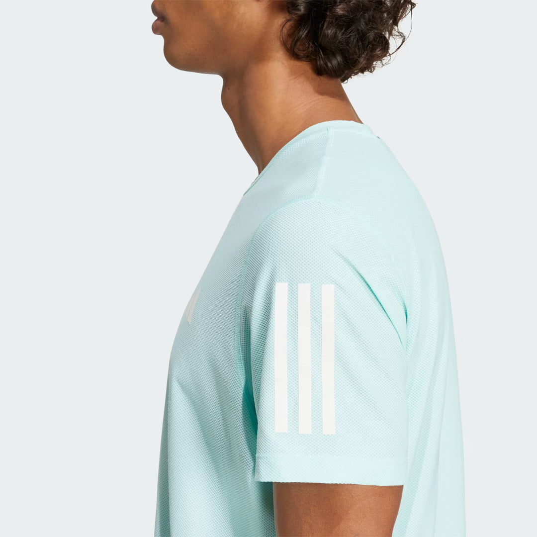 Adidas Own The Run Men's Running T-Shirt - Semi Flash Aqua