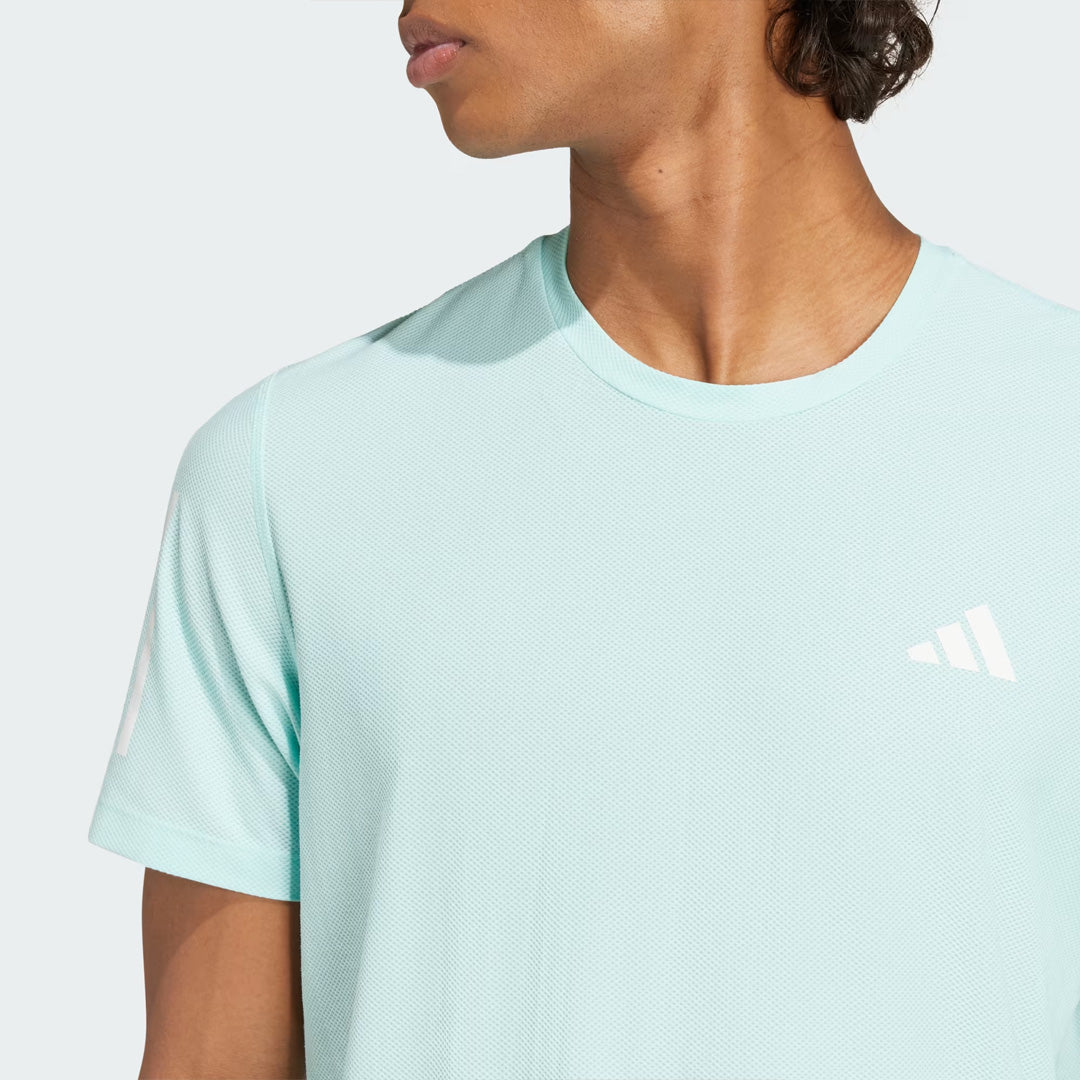 Adidas Own The Run Men's Running T-Shirt - Semi Flash Aqua