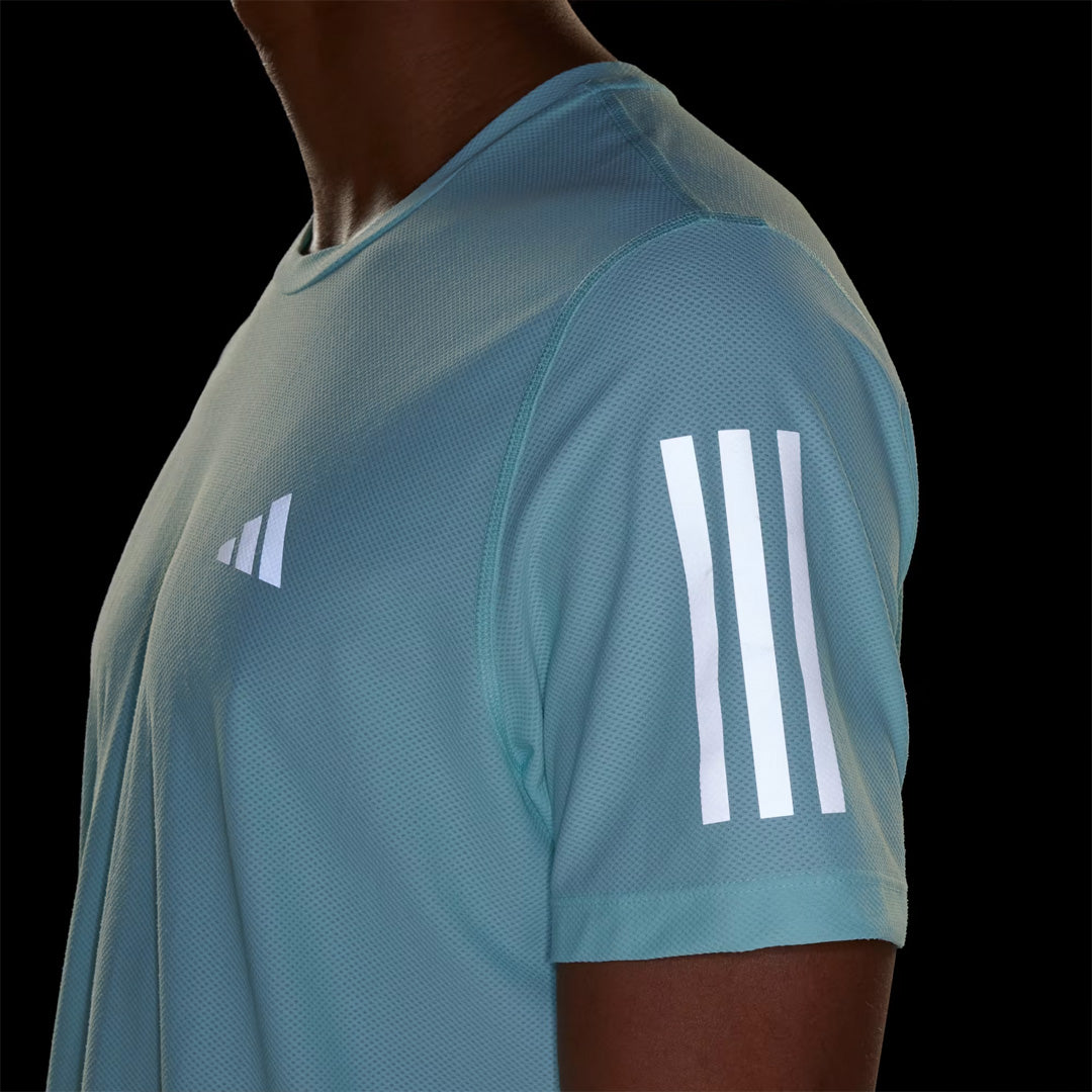 Adidas Own The Run Men's Running T-Shirt - Semi Flash Aqua