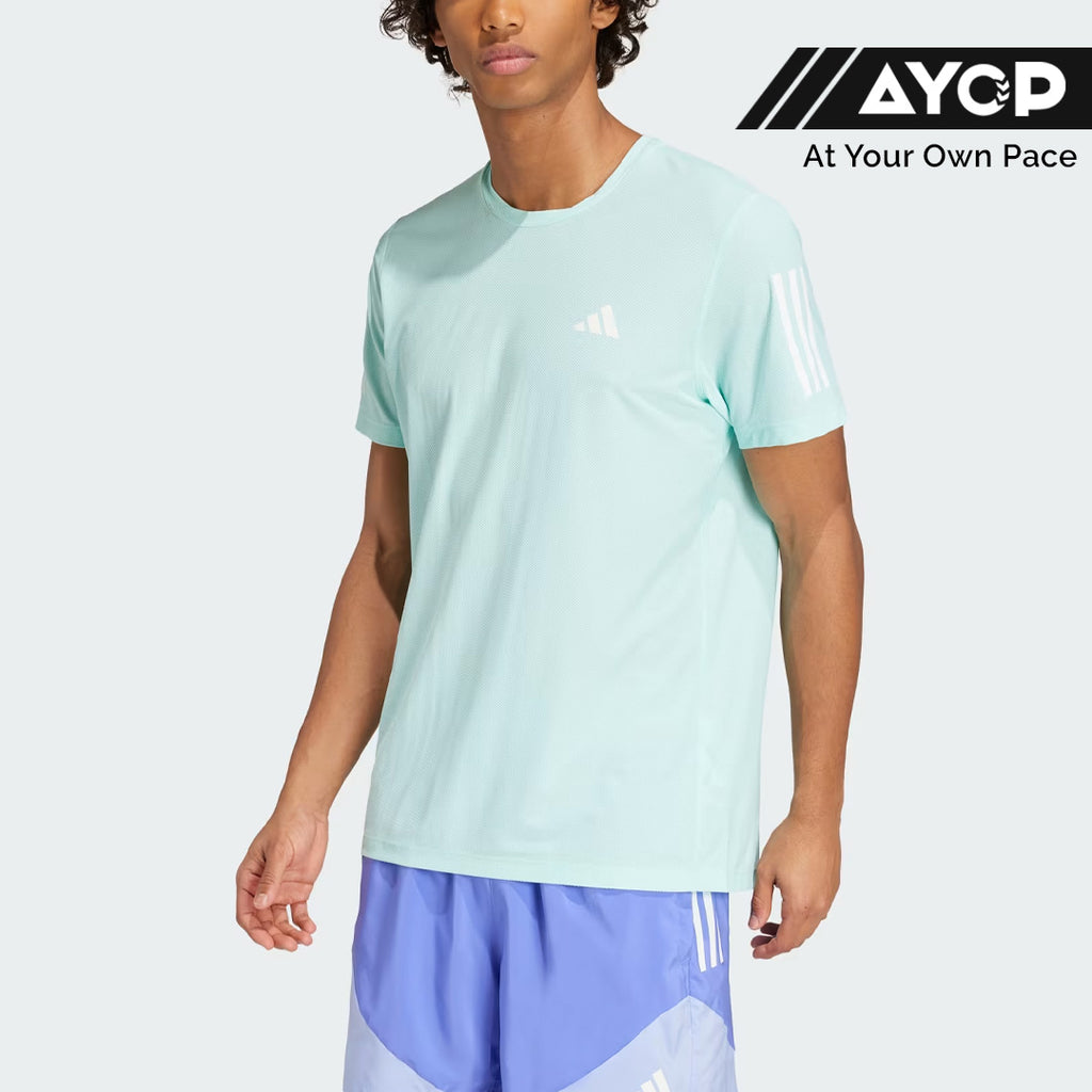 Adidas Own The Run Men's Running T-Shirt - Semi Flash Aqua