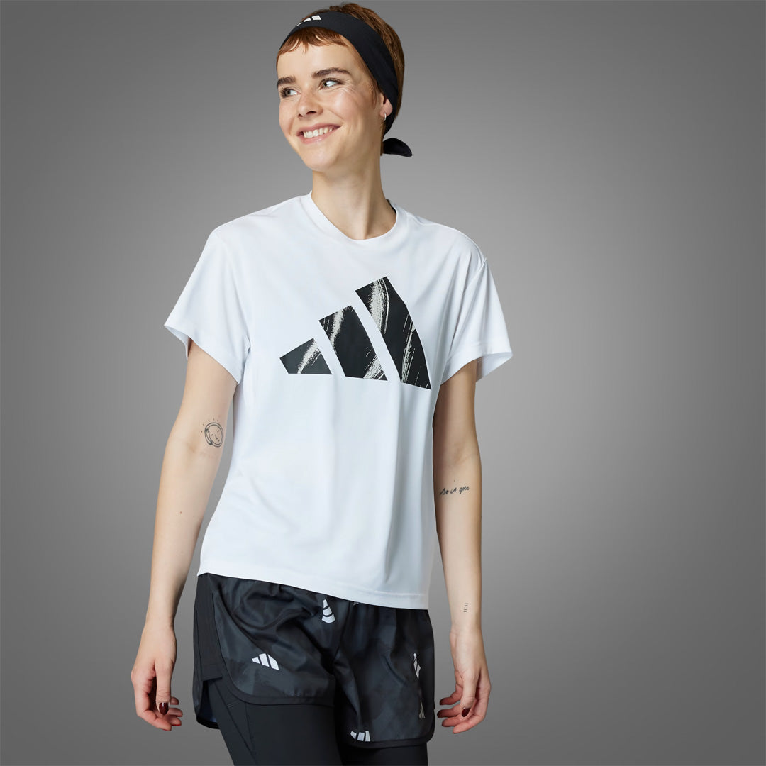 Adidas Run It Brand Love Tee Women's Running T-Shirt - White