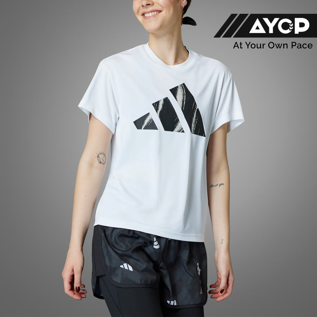 Adidas Run It Brand Love Tee Women's Running T-Shirt - White