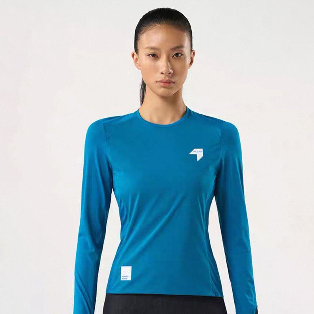 Nedao Qiflow Ventilated Long Sleeve Women's Running T-Shirt - Teal Green