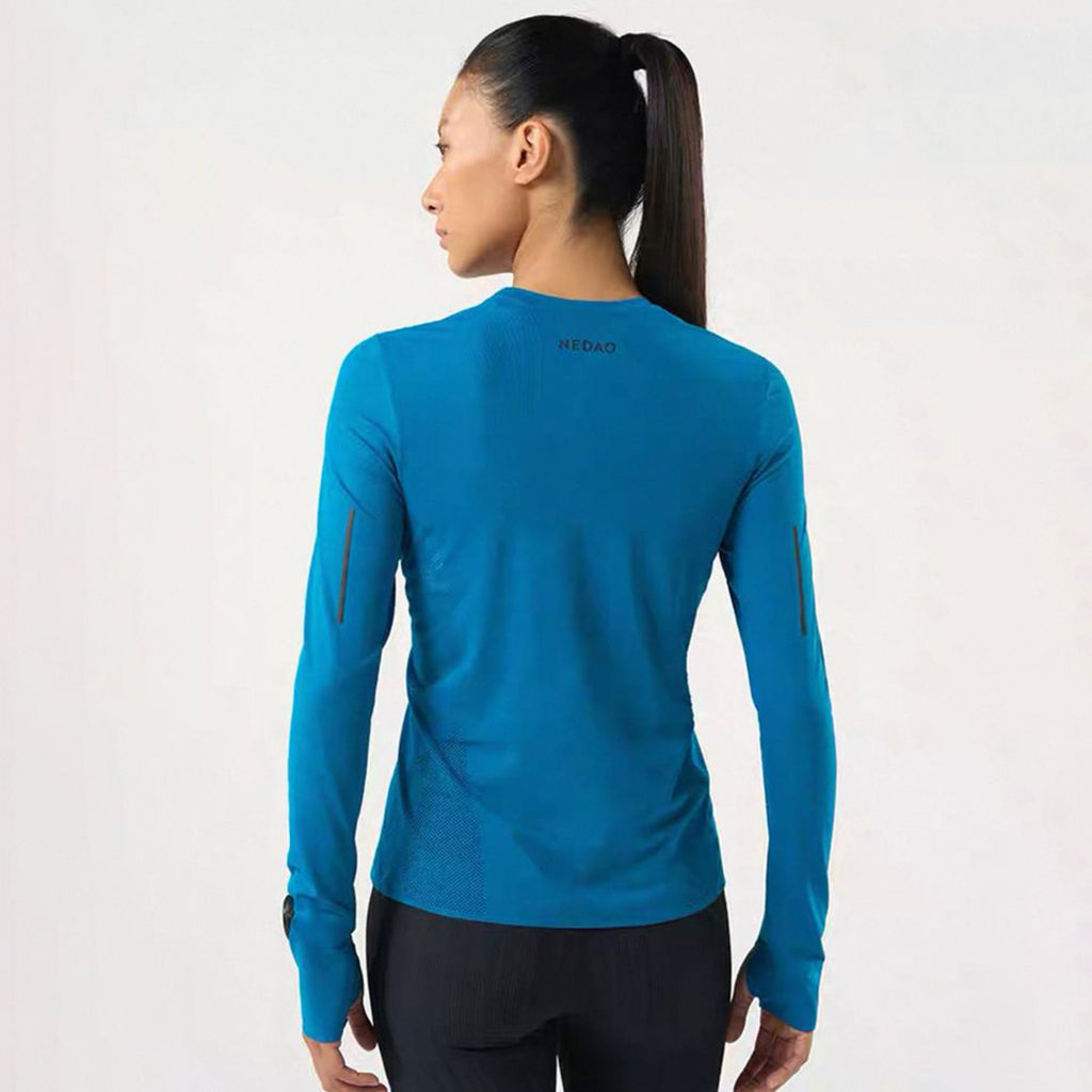 Nedao Qiflow Ventilated Long Sleeve Women's Running T-Shirt - Teal Green