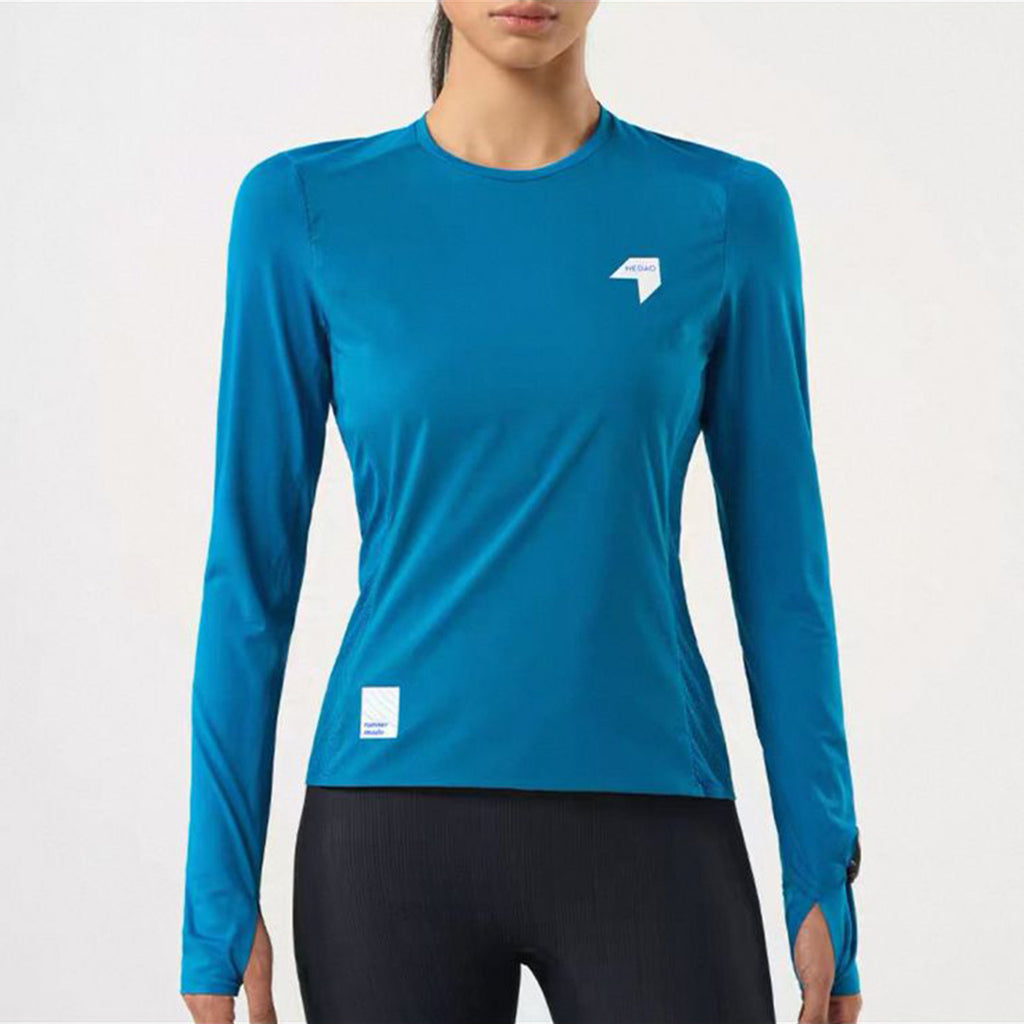Nedao Qiflow Ventilated Long Sleeve Women's Running T-Shirt - Teal Green