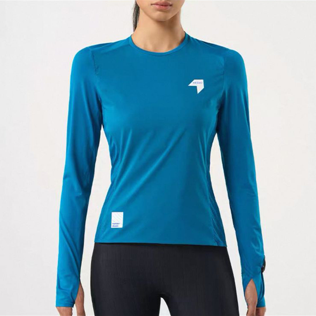 Nedao Qiflow Ventilated Long Sleeve Women's Running T-Shirt - Teal Green