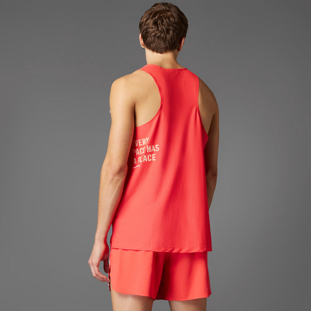 Adidas Runners CLIMACOOL Singlet Men's Running Tank Top - Semi Lucid Red