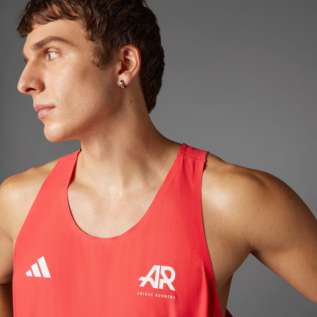 Adidas Runners CLIMACOOL Singlet Men's Running Tank Top - Semi Lucid Red