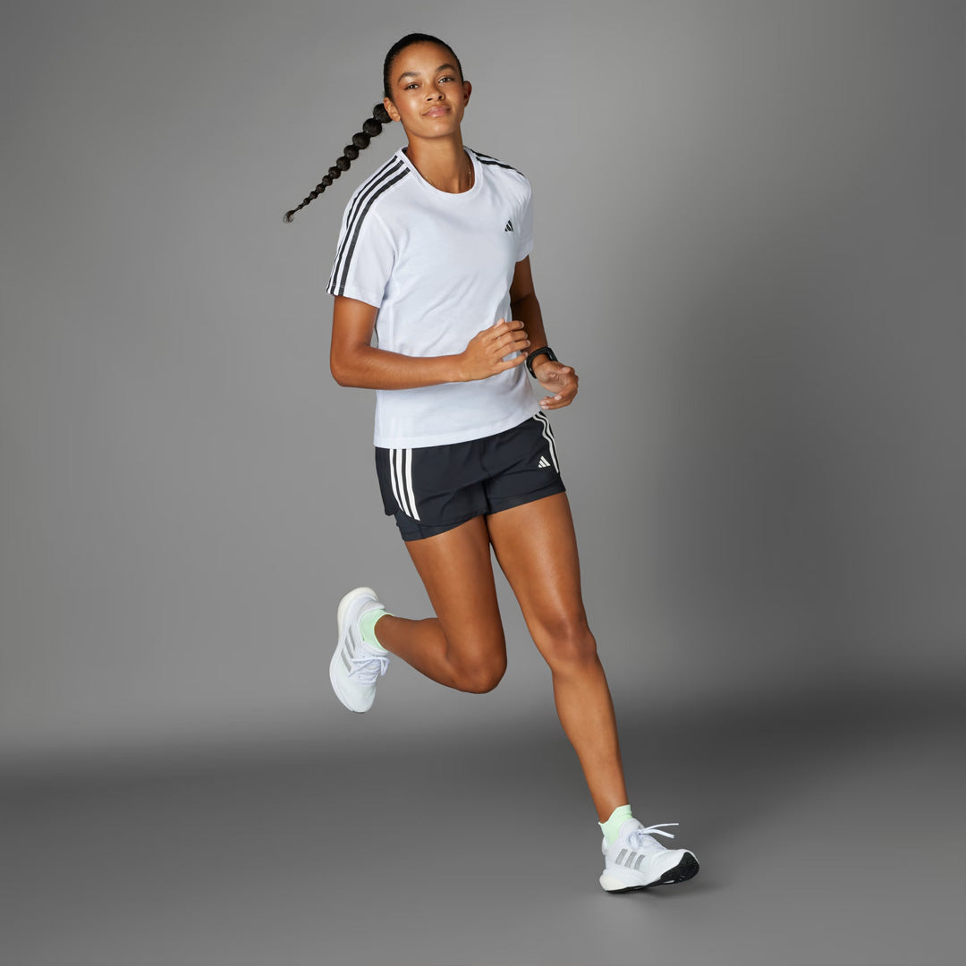 Adidas Own the Run 3-Stripes Women's Running T-Shirt - White