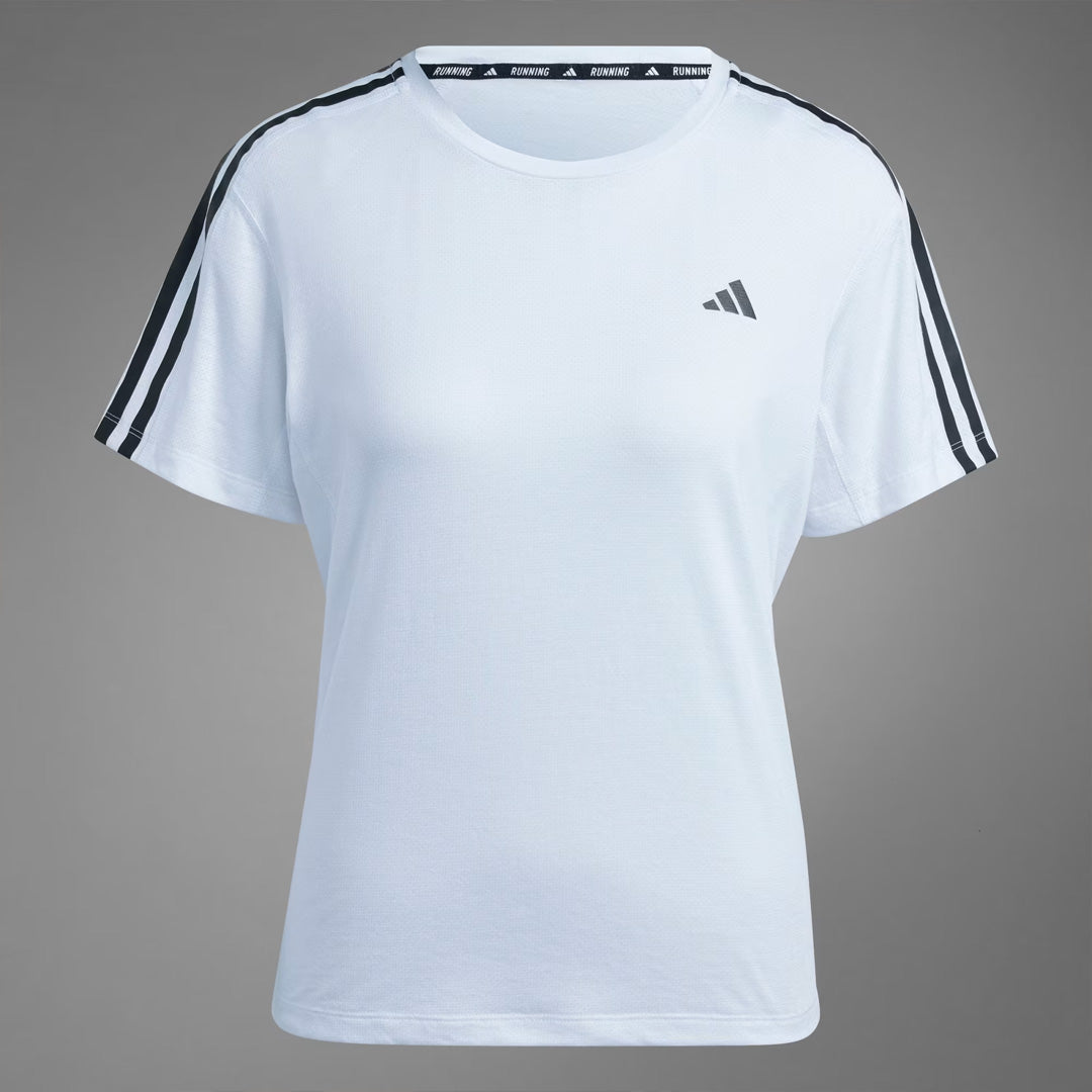 Adidas Own the Run 3-Stripes Women's Running T-Shirt - White