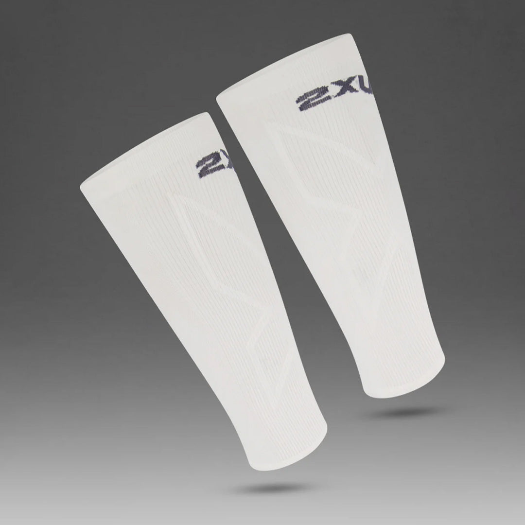 2XU X Compression Unisex Calf Sleeves - White/White