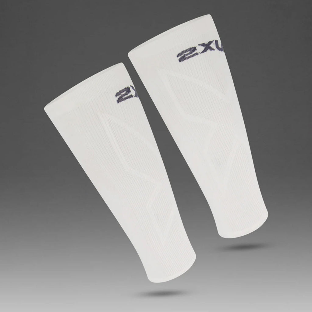2XU X Compression Unisex Calf Sleeves - White/White