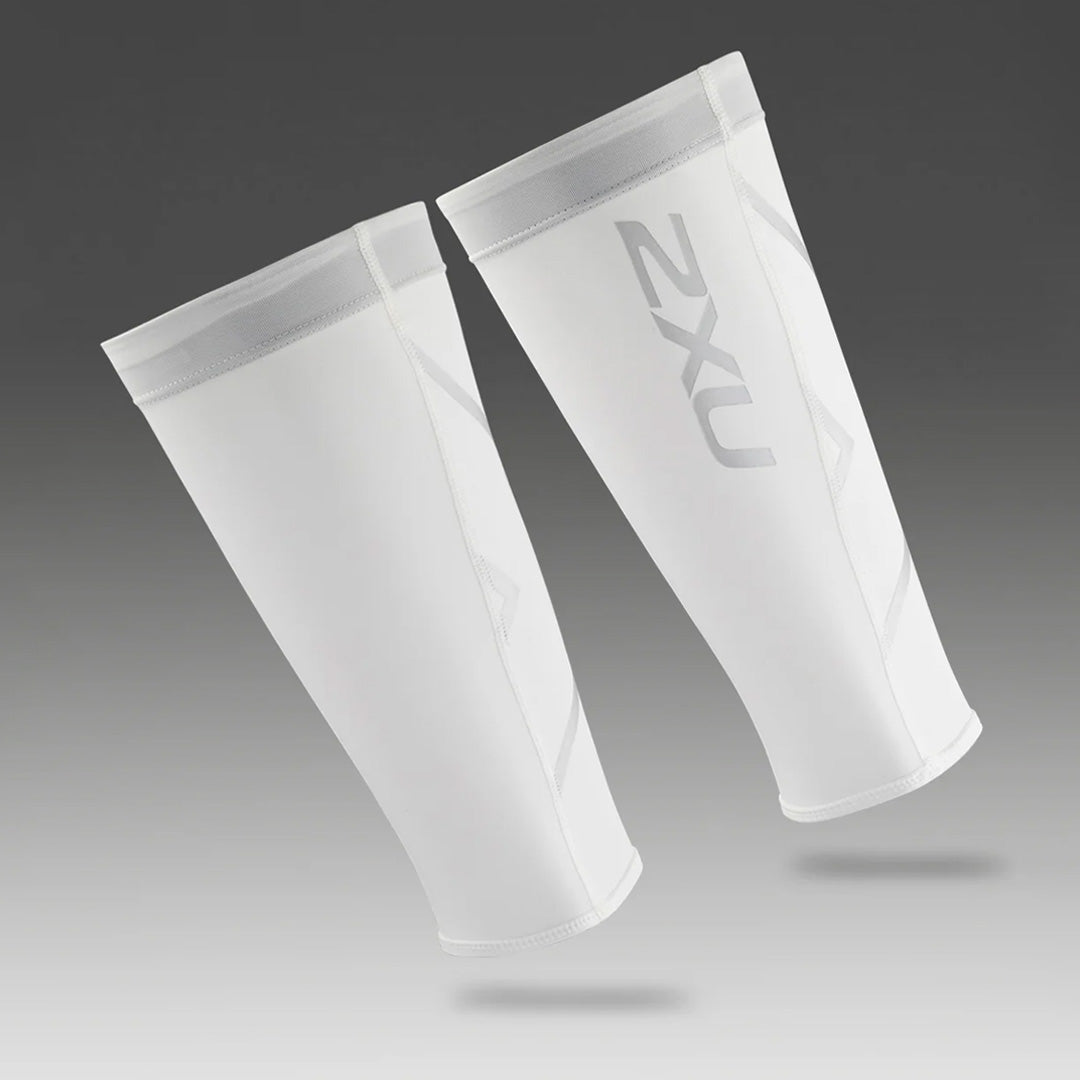 2XU Compression Unisex Calf Guards - White/White