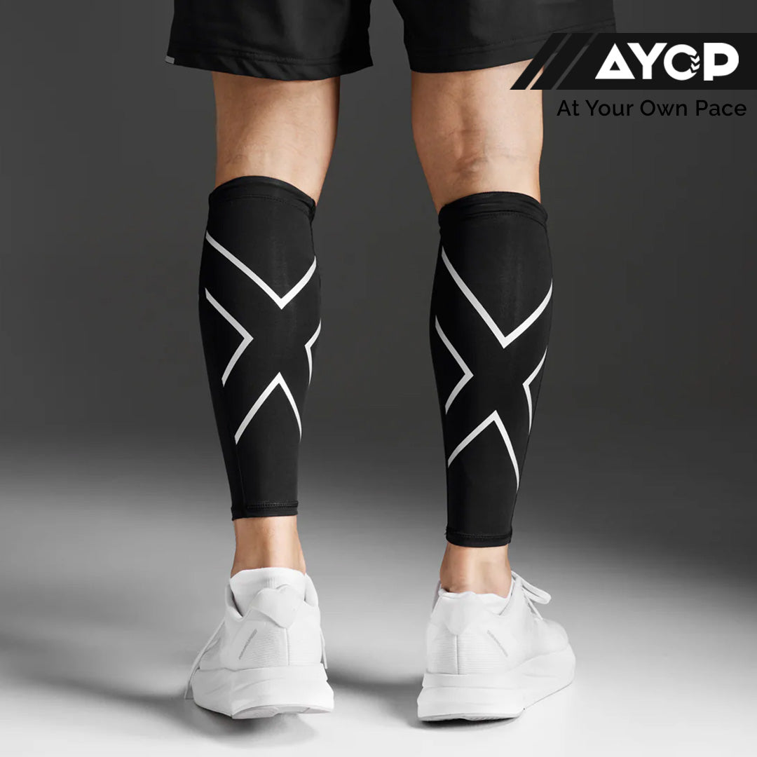 2XU Compression Unisex Calf Guards - Black/Black