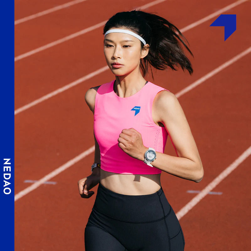 Nedao QiFlow Crop Top Women's Running Tank Top - Pink
