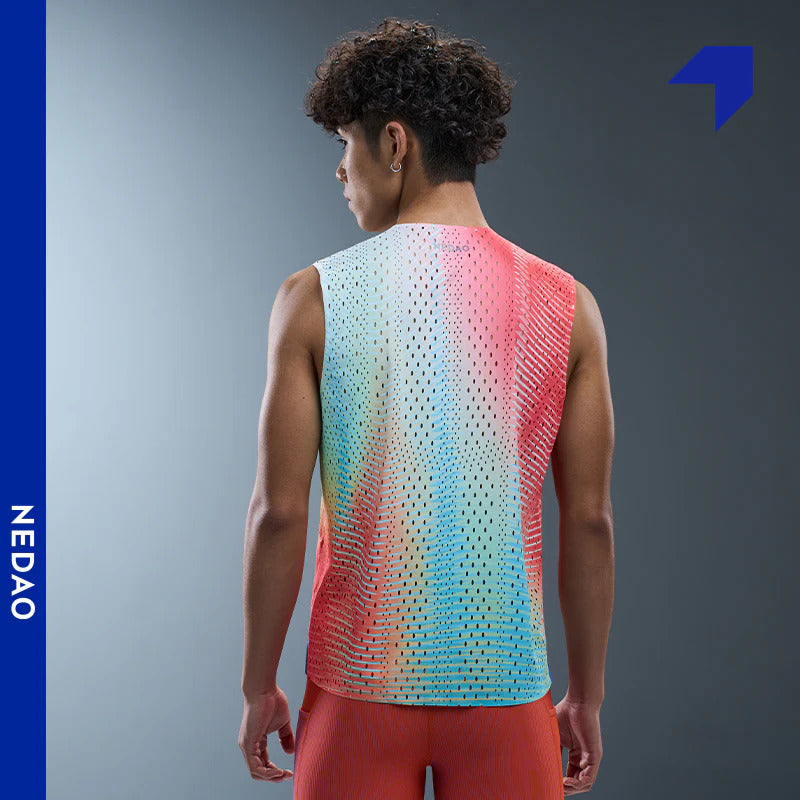 Nedao QiFlow Vortex Sleeveless Shirt Men’s Running Tank Top - Dynamic Orange