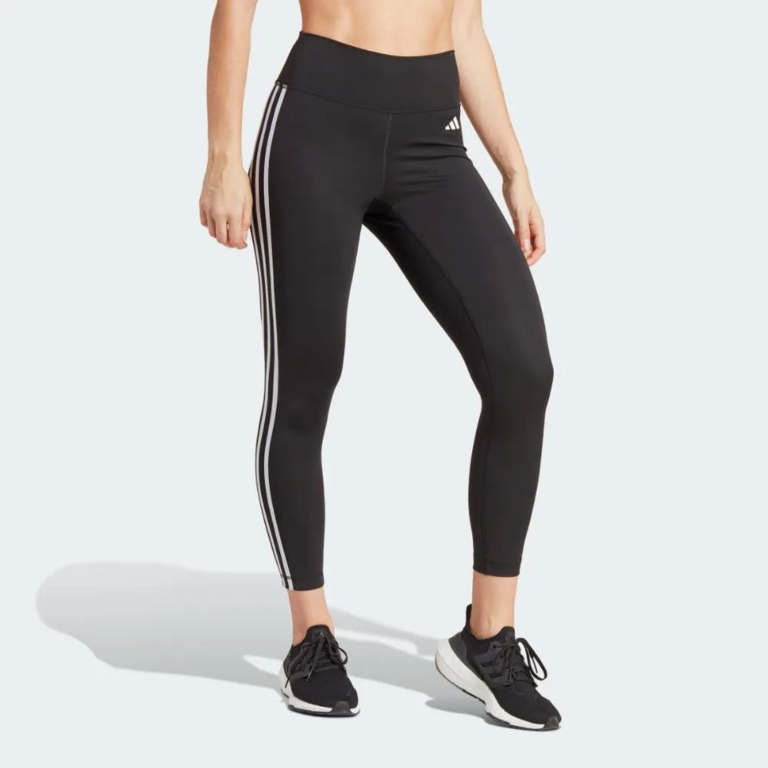 Adidas Train Essentials 3-Stripes High-Waisted 7/8 Women's Training Leggings - Black