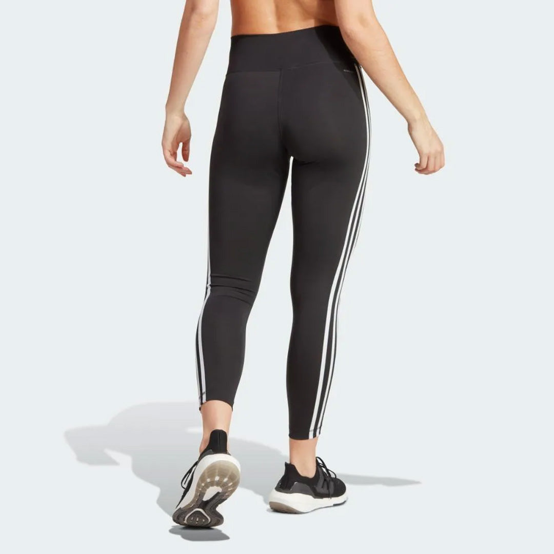 Adidas Train Essentials 3-Stripes High-Waisted 7/8 Women's Training Leggings - Black
