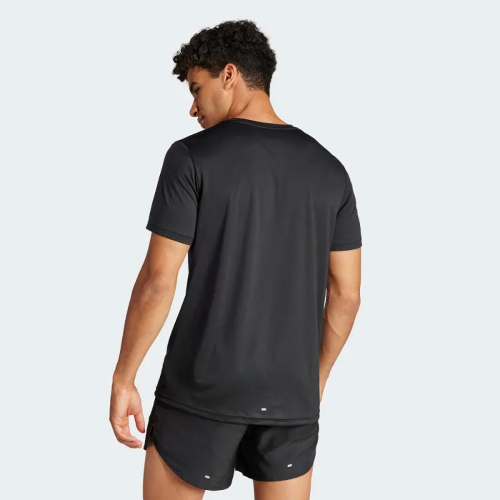 Adidas Aeroready Run It Tee Logo Men's Running T-Shirt - Black Logo