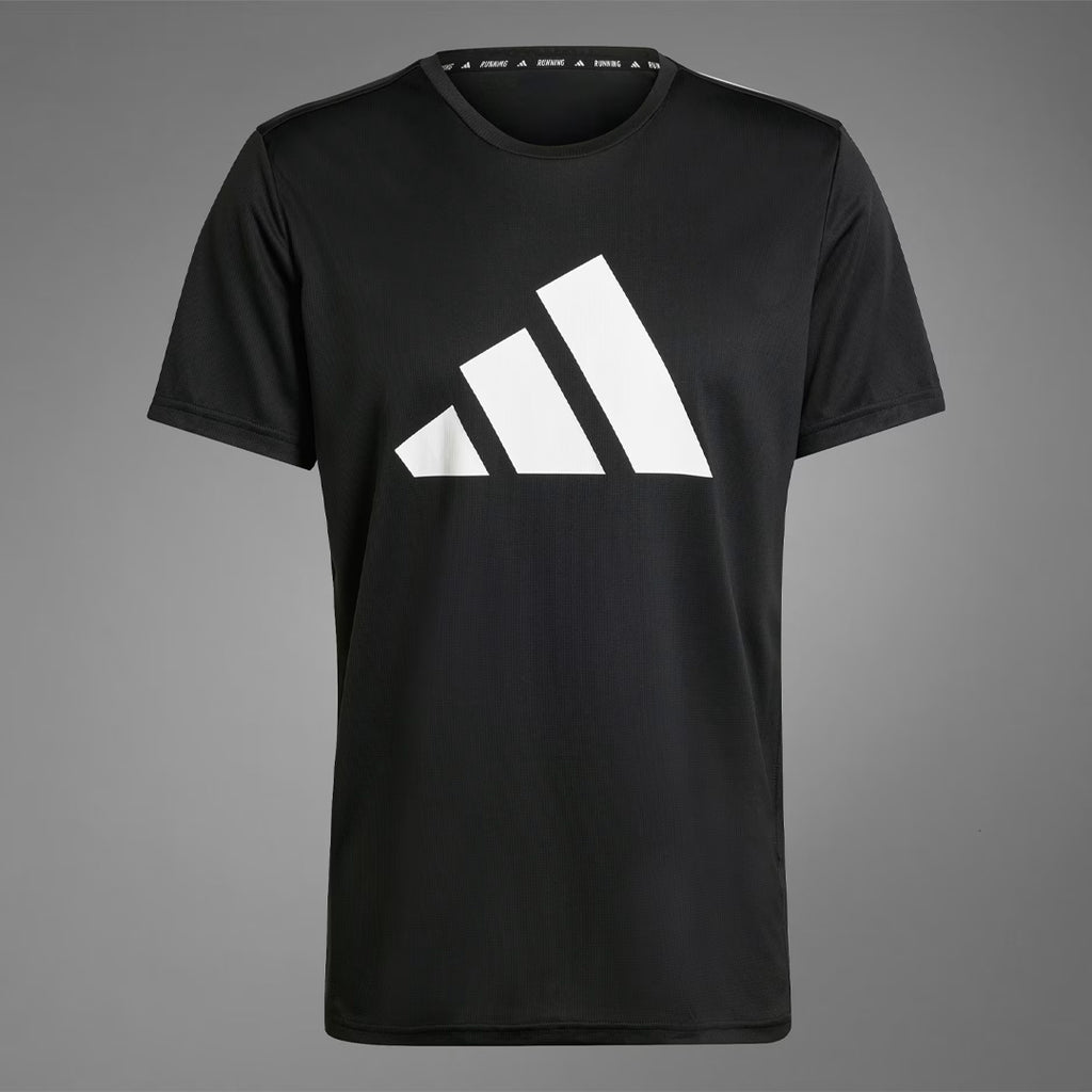 Adidas Aeroready Run It Tee Logo Men's Running T-Shirt - Black Logo