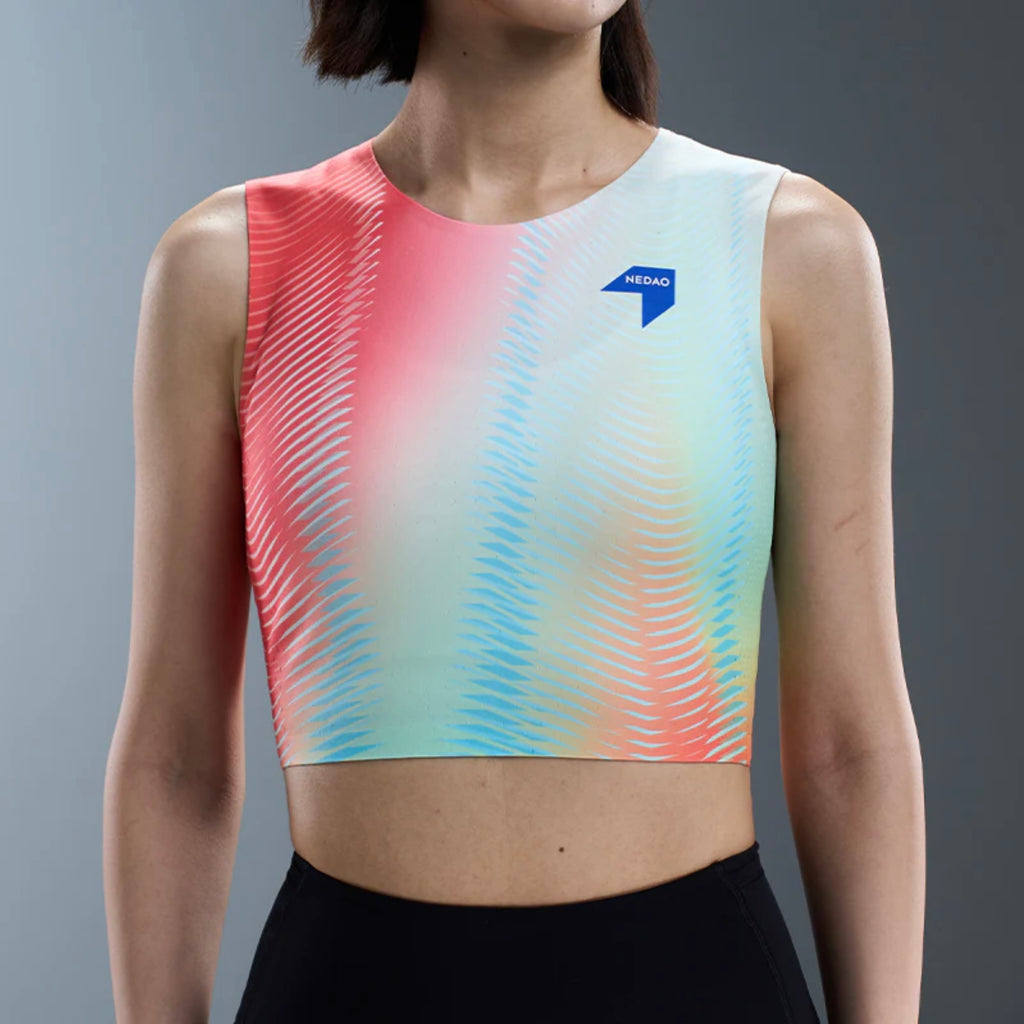 Nedao QiFlow Vortex Crop Top Women's Running Tank Top - Dynamic Pink