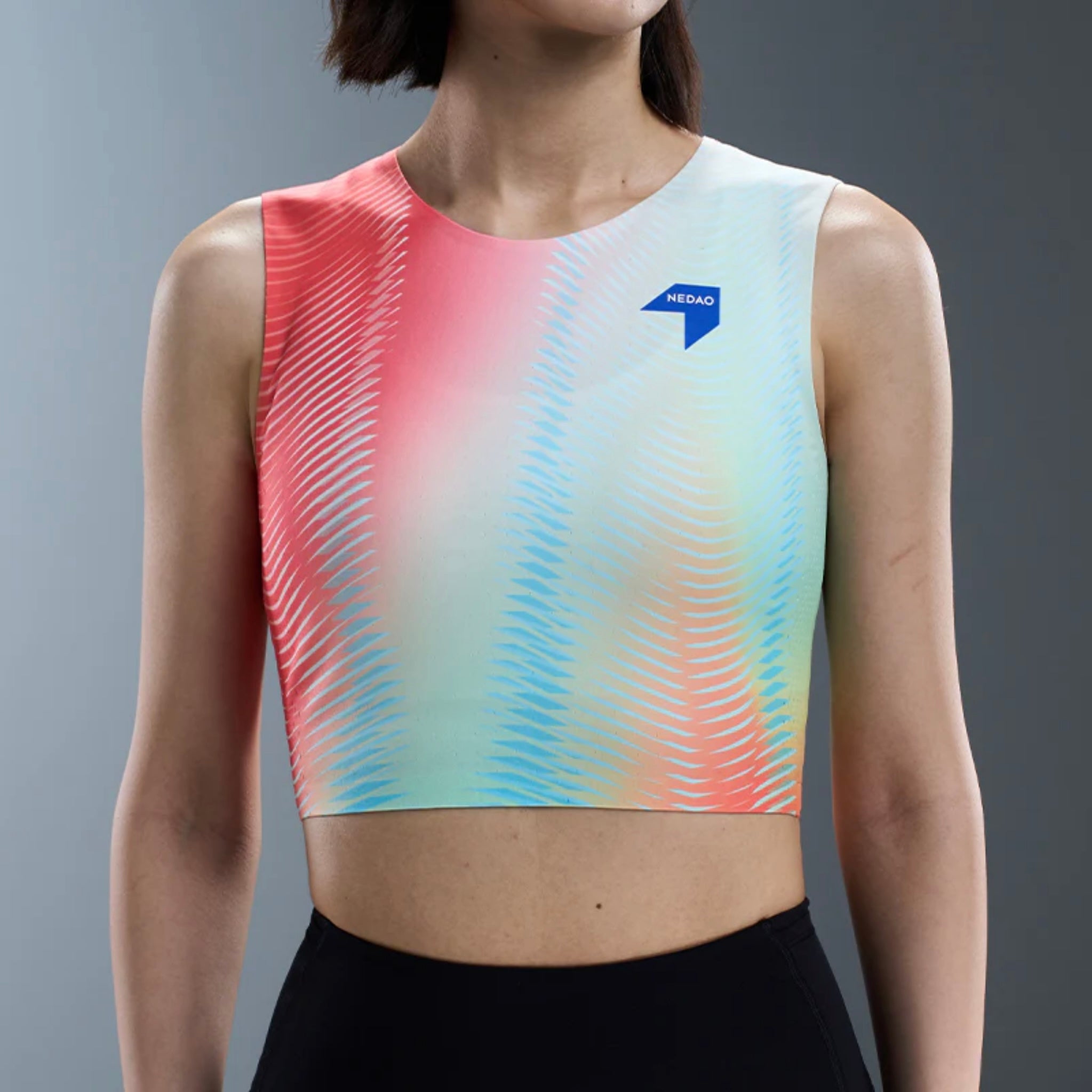 Nedao QiFlow Vortex Crop Top Women's Running Tank Top - Dynamic Pink