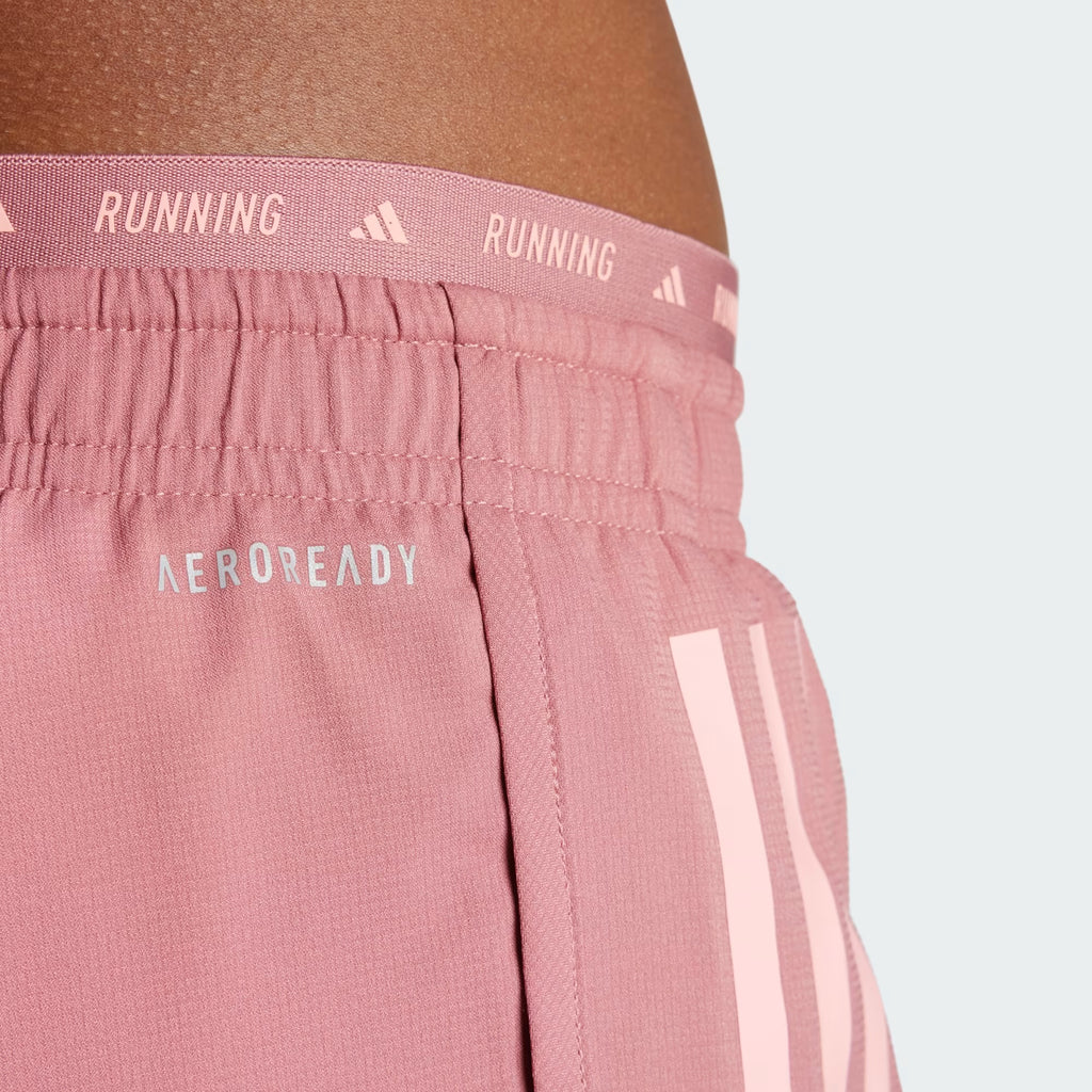 Adidas Own The Run 3-Stripes 2-in-1 Women’s Running Shorts - Pink Crimson