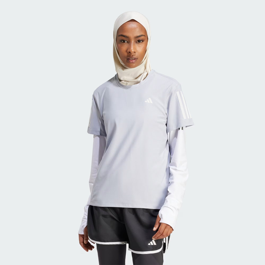 Adidas Own The Run Tee Women's Running T-Shirt - Halo Silver