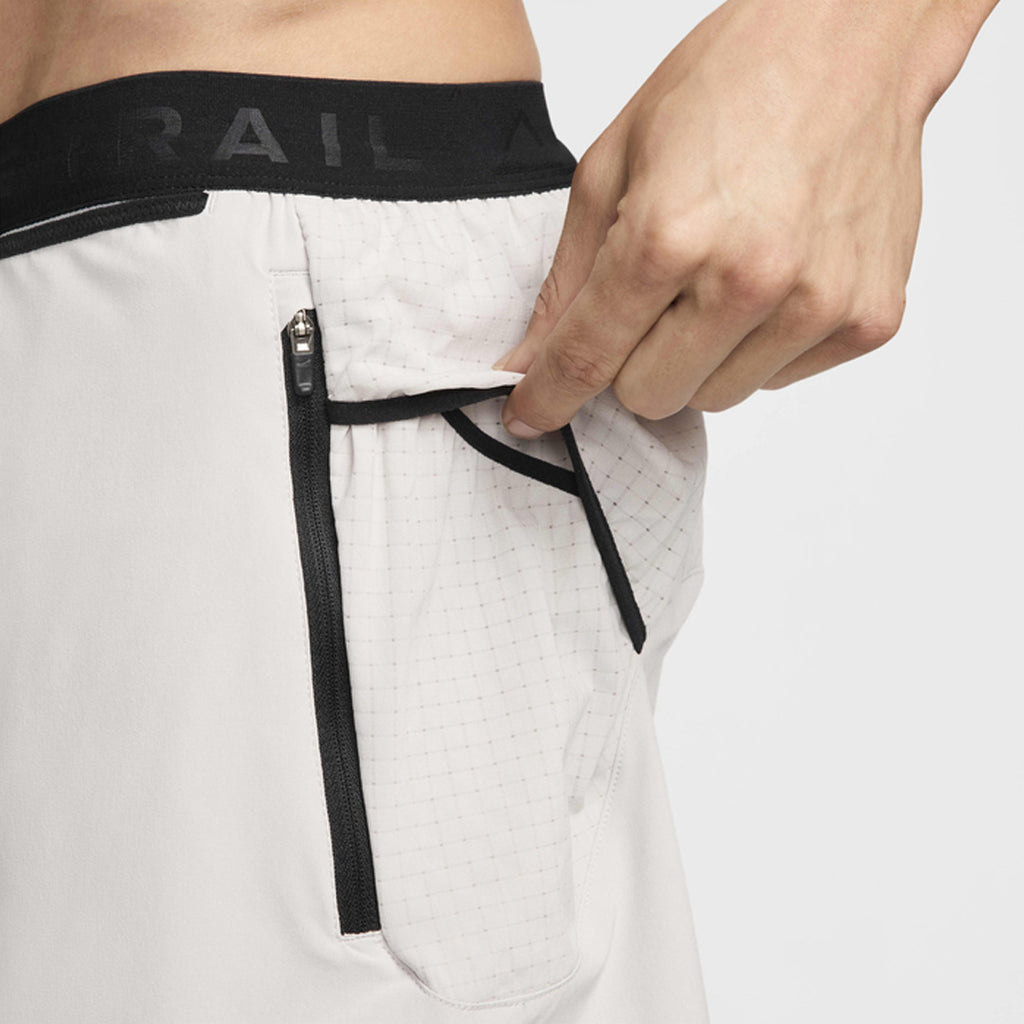 Nike Dri-FIT Brief-Lined Trail 5-inch Men's Running Shorts - Light Iron Ore