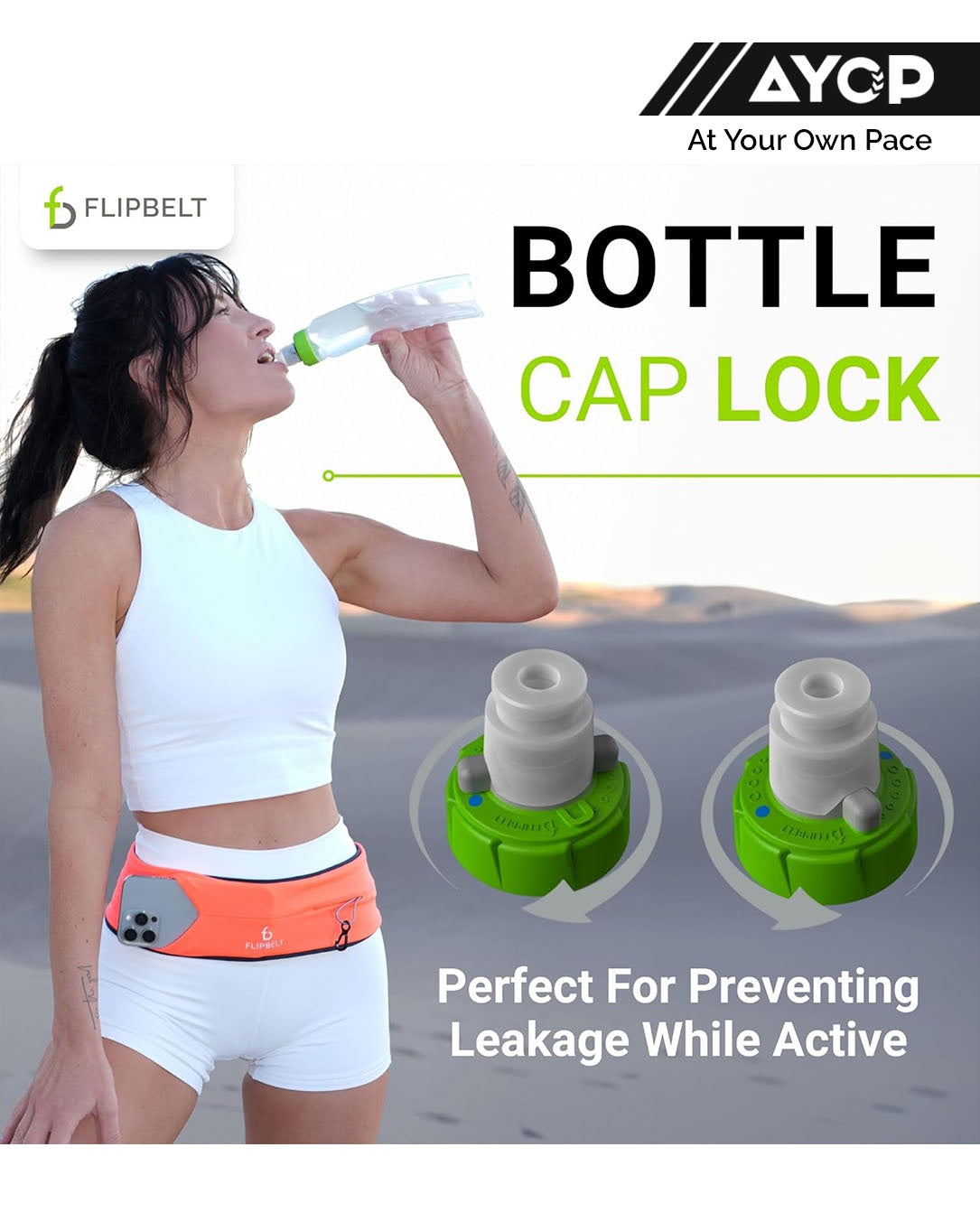 FlipBelt Arc Water Bottle Curved 330ml