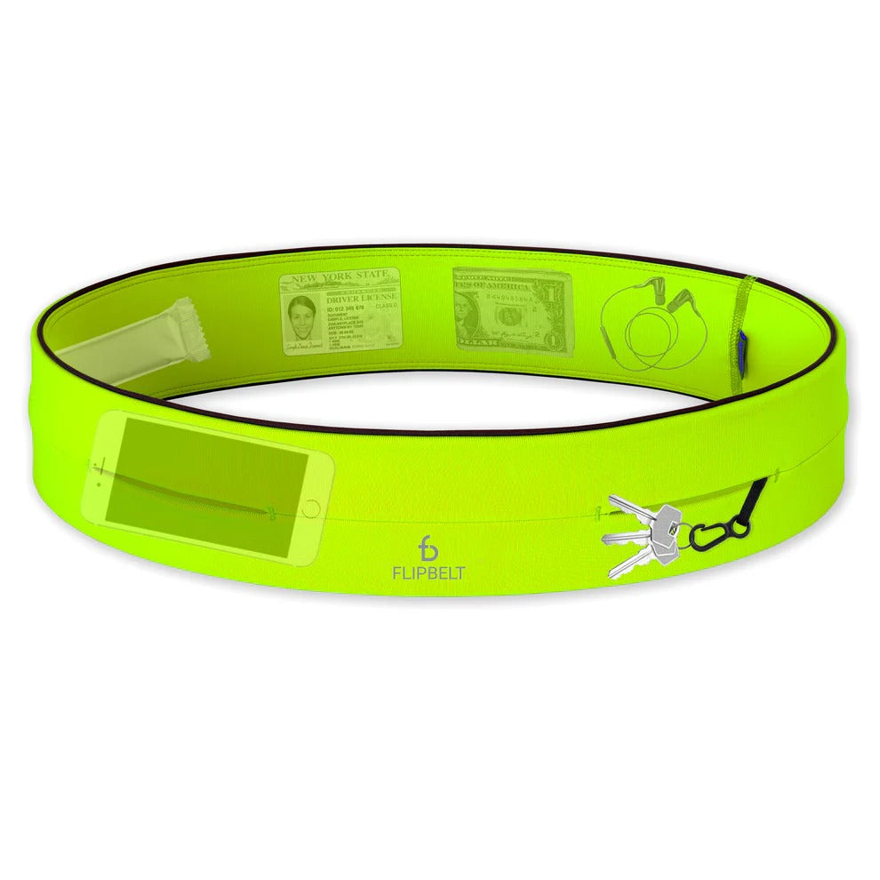 FlipBelt Classic Running Belt - Neon Yellow
