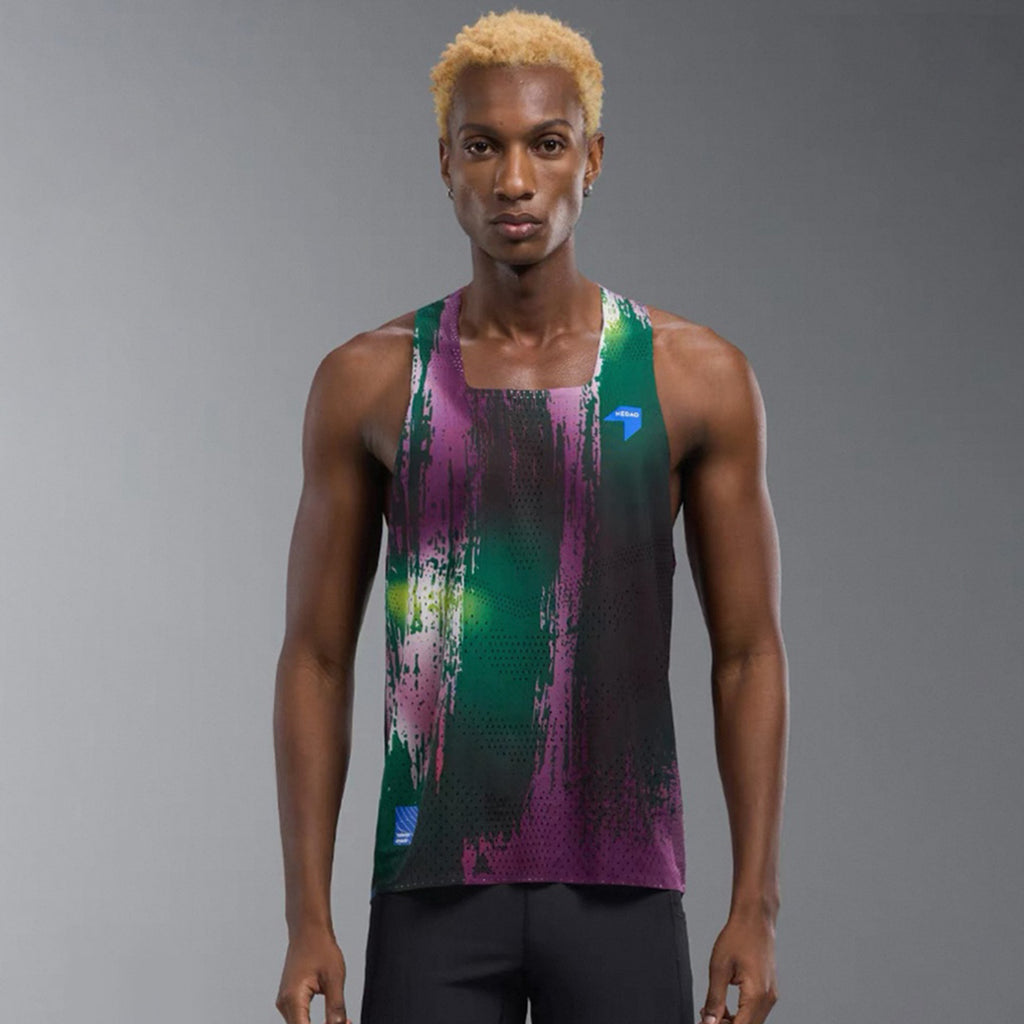 Nedao QiFlow Racing One Cut Men's Racing Singlet - Jungle Purple