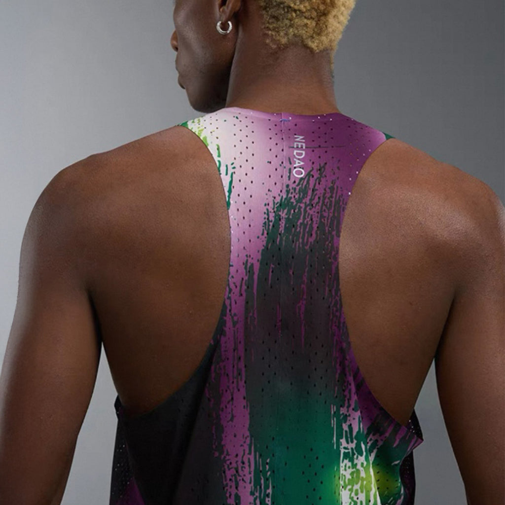 Nedao QiFlow Racing One Cut Men's Racing Singlet - Jungle Purple