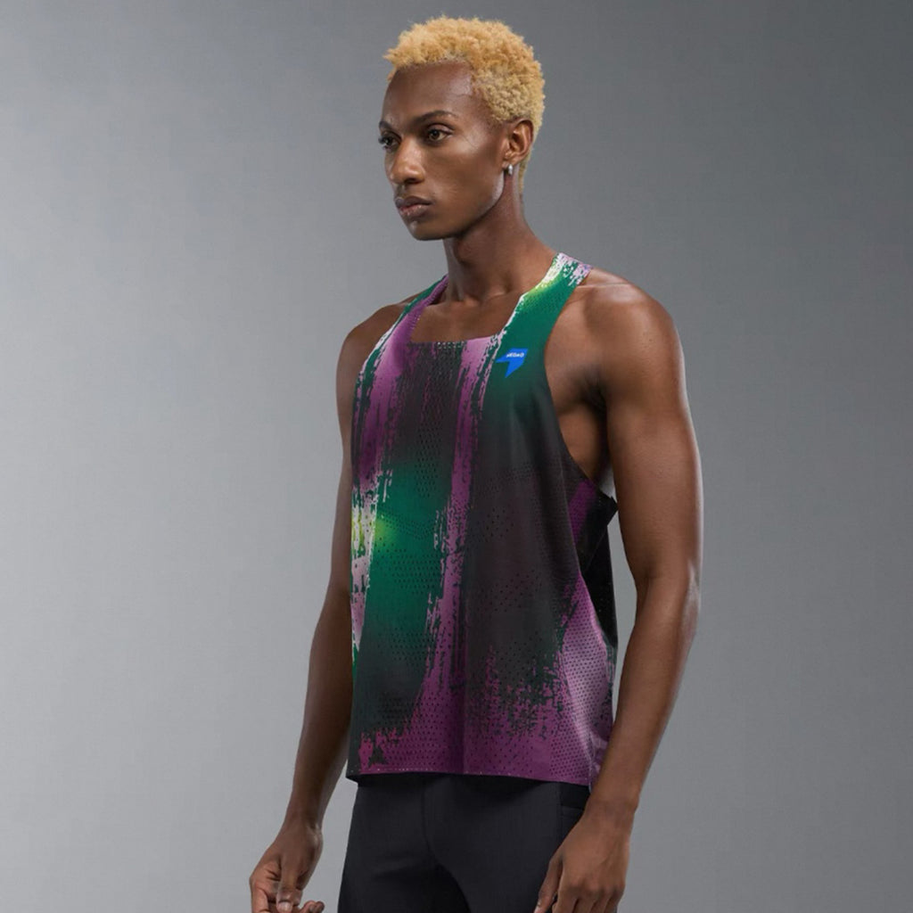 Nedao QiFlow Racing One Cut Men's Racing Singlet - Jungle Purple